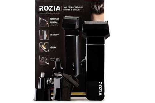 Rozia Premium Men's Rechargeable 3-in-1 Travel Electric Hair Clipper, Efficient Nose Trimmer & Handy