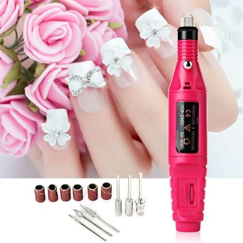 Finger Toe Nail Art Drill Kit Variable Speed Rotary Detail Carver Nail Care Electric Nai