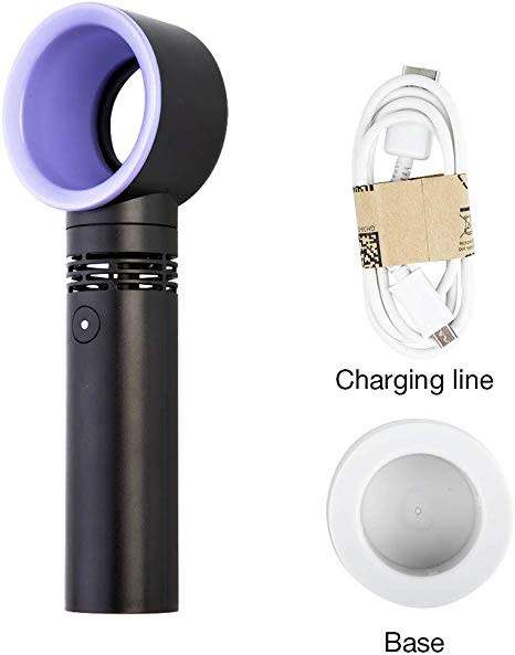 Portable Fan USB Rechargeable Bladeless Fan Handheld Mini Cooler No Leaf Handy Fan With 3speed
