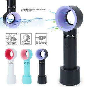 Portable Fan USB Rechargeable Bladeless Fan Handheld Mini Cooler No Leaf Handy Fan With 3speed