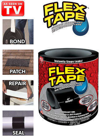 Flex Tape Rubberized Waterproof Tape - Black, 4 Inch x 5 Foot