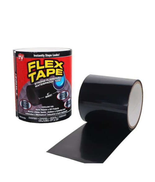 Flex Tape Rubberized Waterproof Tape - Black, 4 Inch x 5 Foot