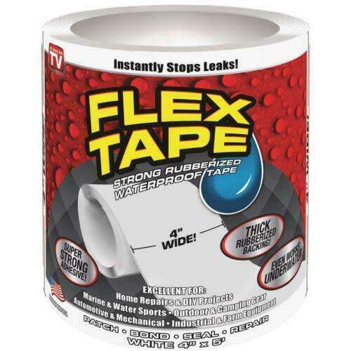 Flex Tape Rubberized Waterproof Tape - Black, 4 Inch x 5 Foot