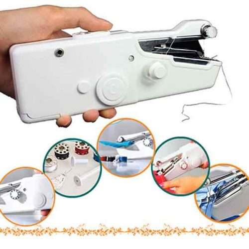 Multifunctional Mini Electric Sewing MachineHousehold Handy Cordless White Portable Stitch Hanheld