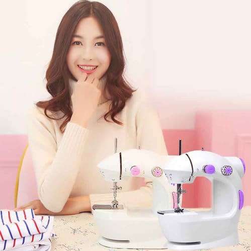 mini sewing machine with double and two speed control