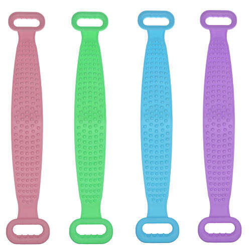 Silicone Back Body Scrubber Belt Men Women Bath Towel Double Side Shower Exfoliating Belts Body Wash