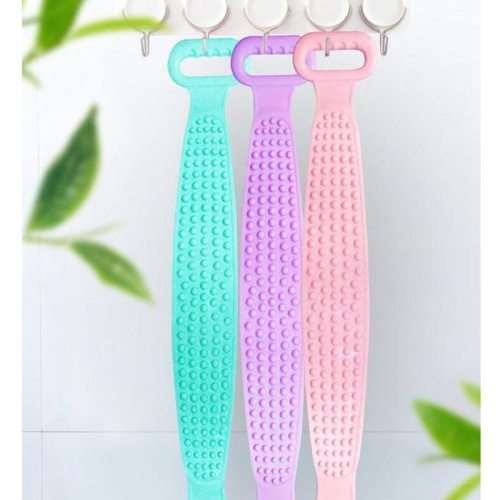 Silicone Back Body Scrubber Belt Men Women Bath Towel Double Side Shower Exfoliating Belts Body Wash