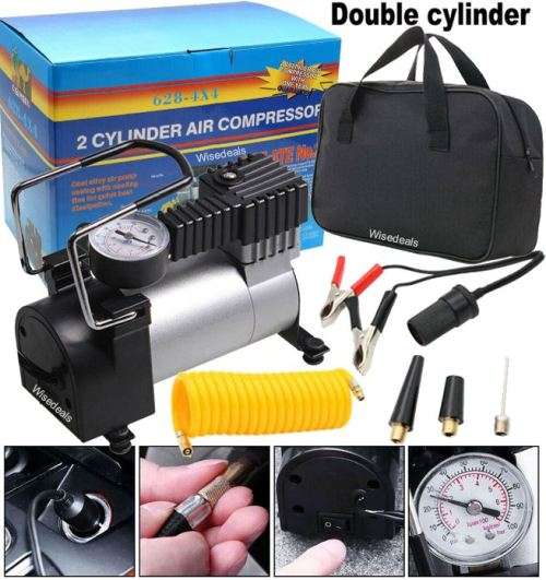 Portable Heavy Duty 2 Cylinder Air Compressor Direct Drive 12V 628-4X4 Pump