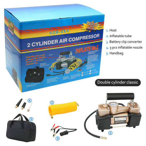 Portable Heavy Duty 2 Cylinder Air Compressor Direct Drive 12V 628-4X4 Pump