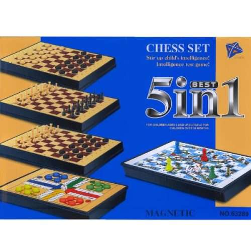 Magnetic 5 in 1 Games Chess Set
