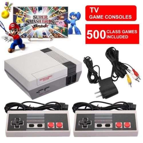Game Console with 2 Controllers and 600 Built-in Games, lots Fun for the Whole Family