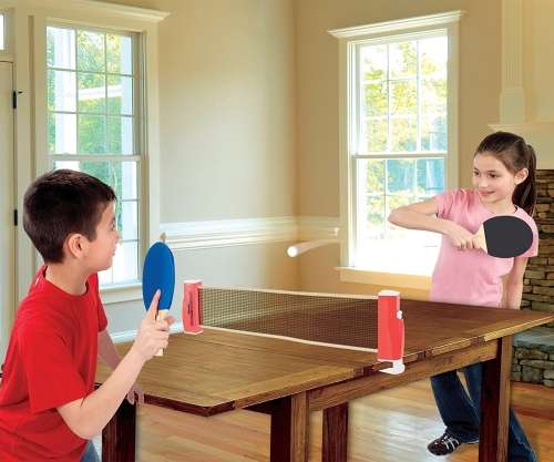 Emerson Portable Ping Pong Table Tennis Set w/ Retractable & Extendable Net