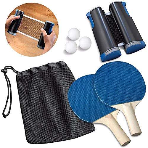 Emerson Portable Ping Pong Table Tennis Set w/ Retractable & Extendable Net