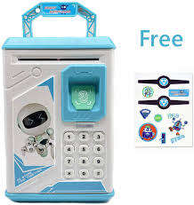 Piggy Bank Money Box Cash Coin Electronic Fingerprint ATM Password Coin Money Saving Box Jar Storage