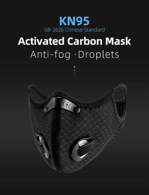 Face Mask Filter KN95 Anit-fog Breathable Dustproof Bicycle double Respirator Sports Protection Dust