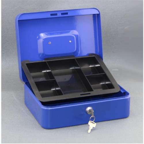 metal cash box Locking Medium Steel Cash Box with Money Tray,Lock Box.