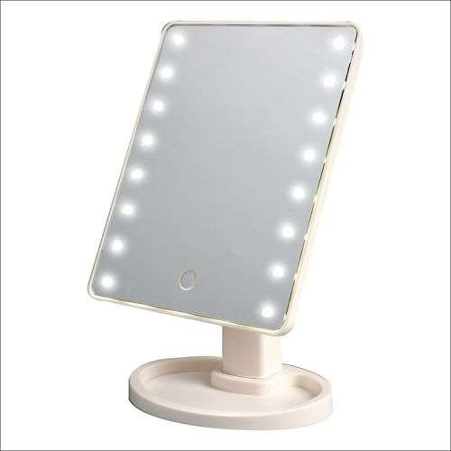 Fleek 360 Degree Magic Touch LED Make Up Mirror - White and pink colour