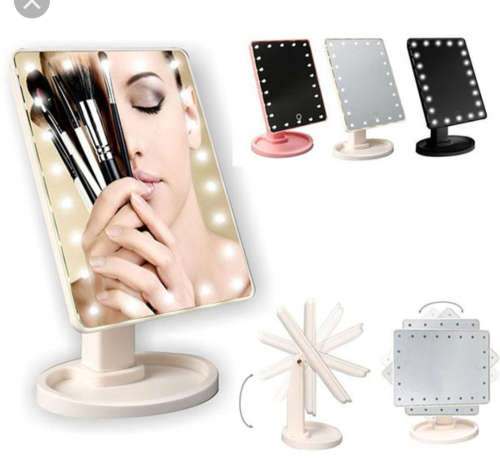 Fleek 360 Degree Magic Touch LED Make Up Mirror - White and pink colour