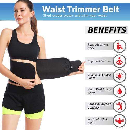 SWEET SWEAT WAIST TRIMMER FOR WOMEN AND MEN GET YOUR SWEAT ON( black color only)