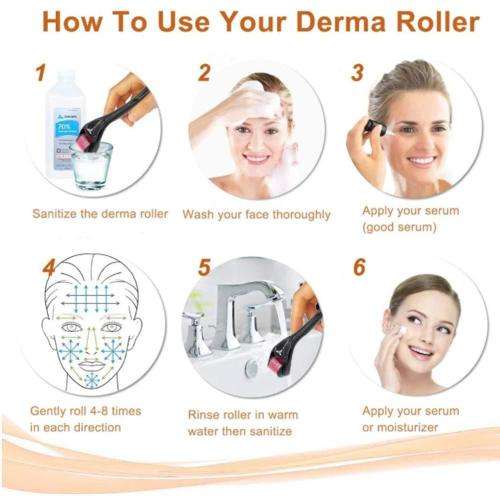 4 in 1 Skincare Alloy Micro Needle Roller Anti Aging Facial Massager Derma Roller