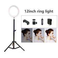 12-INCH RING LIGHT DIMMABLE BI-COLOR LED RING LIGHT &TRIPOD STUDIO ANNULAR LAMP PHOTOGRAPHY LIGHTING
