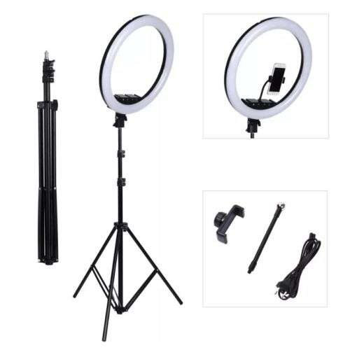 12-INCH RING LIGHT DIMMABLE BI-COLOR LED RING LIGHT &TRIPOD STUDIO ANNULAR LAMP PHOTOGRAPHY LIGHTING