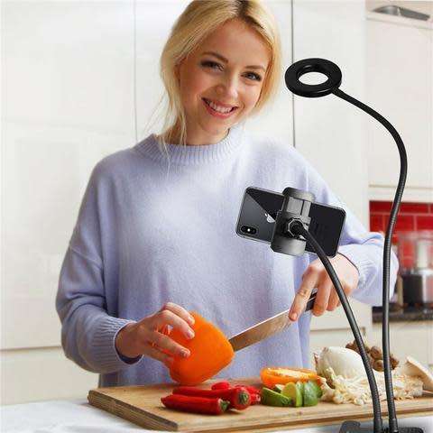 Selfie Ring Light with Cell Phone Holder Stand for Live