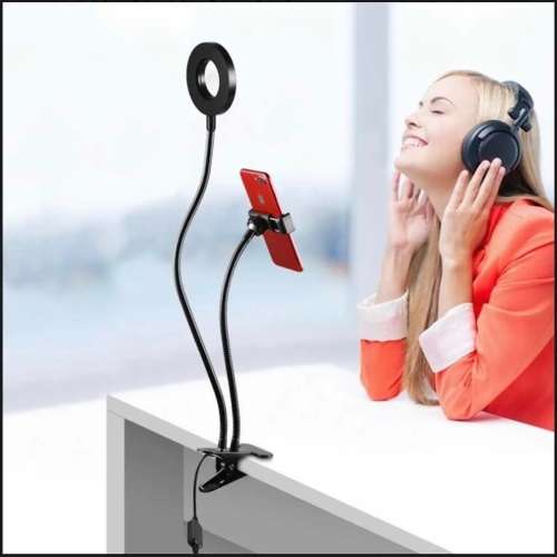 Selfie Ring Light with Cell Phone Holder Stand for Live