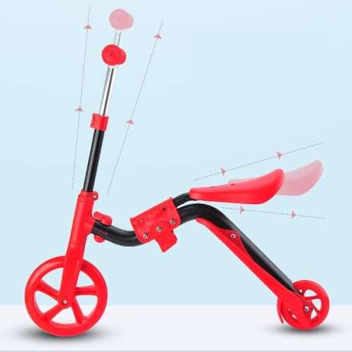 Scooter for Kids Children with Folding Seat 2-in-1 Adjustable Kick Scooter Skateboard Walker Balance