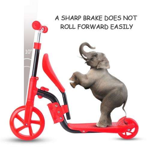 Scooter for Kids Children with Folding Seat 2-in-1 Adjustable Kick Scooter Skateboard Walker Balance