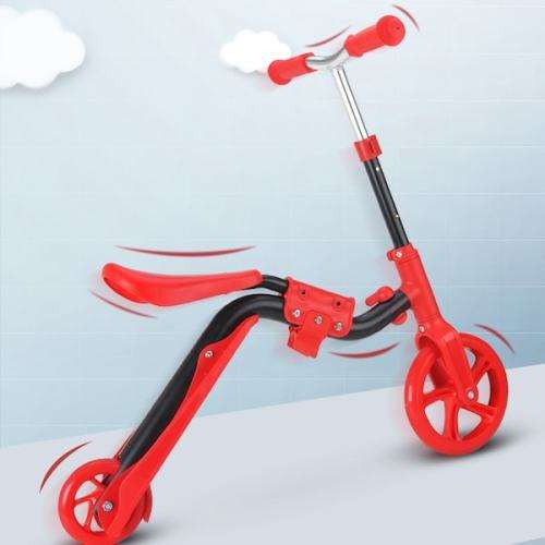Scooter for Kids Children with Folding Seat 2-in-1 Adjustable Kick Scooter Skateboard Walker Balance