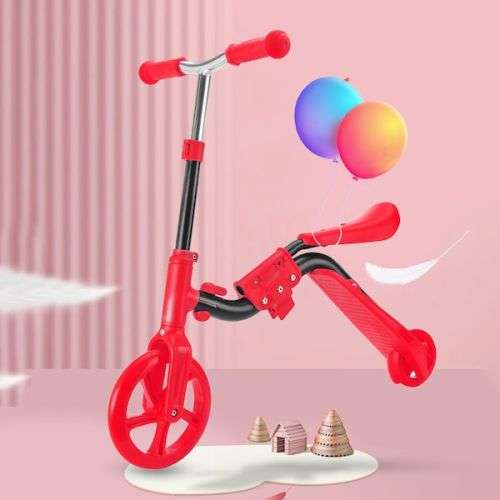 Scooter for Kids Children with Folding Seat 2-in-1 Adjustable Kick Scooter Skateboard Walker Balance