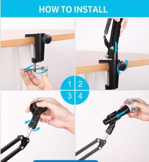 C-Clamp Adjustable Desk Microphone Stand(only stand)