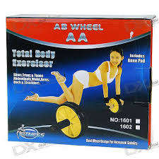 Ab Rocket 110 Wheel Total Body Exerciser Fitness Double Roller Exercise AB Wheel Fitness Mat Double
