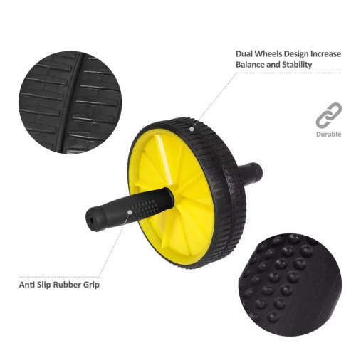 Ab Rocket 110 Wheel Total Body Exerciser Fitness Double Roller Exercise AB Wheel Fitness Mat Double