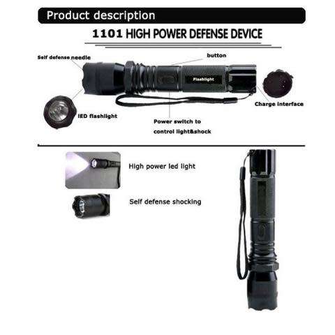 Electric Shock Flashlight Mini Stun Gun Torch Emergency Rechargable Flashlight TYPE 1101