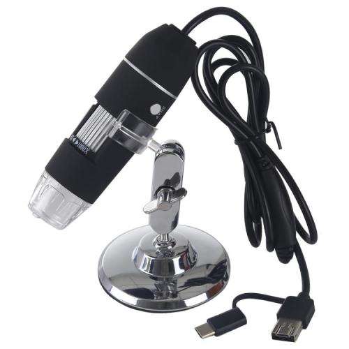 1000X Magnifier HD 03MP Image Sensor 3 in 1 USB Digital Microscope with 8 LED and Professional Stand