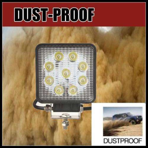 27W Off Road Car LED Work Light Headlight Square Worklight Lamp Auto 4WD Offroad Led Flood Light .