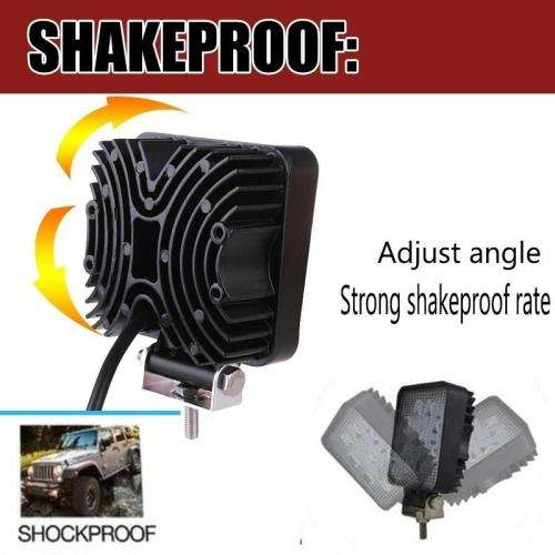 27W Off Road Car LED Work Light Headlight Square Worklight Lamp Auto 4WD Offroad Led Flood Light .