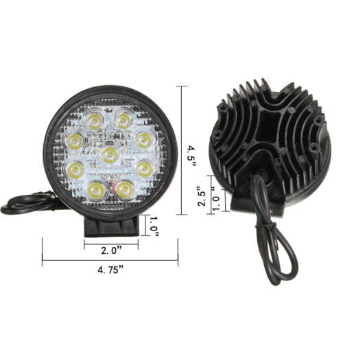 27W Round 9 LED Work Light Spot Beam Lamp For Jeep Offroad Truck SUV Tractor 4x4 price for 1