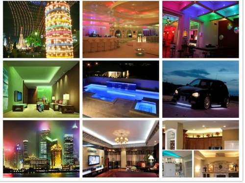 3528 RGB LED Strip Light With Power Adapter 300 LEDs/5m DC12V High Lumen Ribbon Lamp24 Key IR Remote