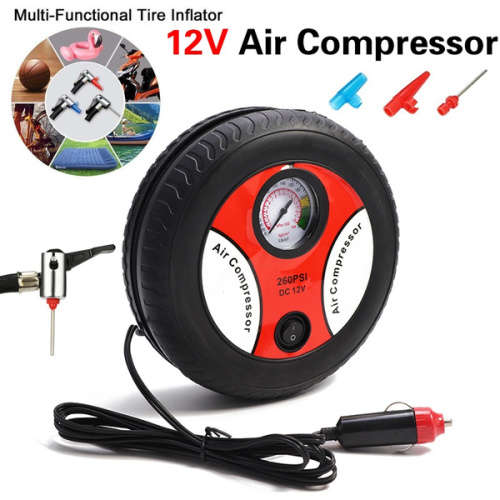 multi-fuction 12V Portable Air Compressor and Tire Inflator 260PSI Auto Electric Car Pump