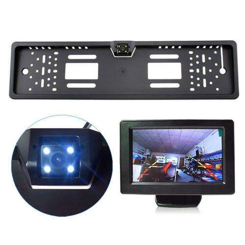 Waterproof EU License Plate with 8 led Night vision Car Rearview Camera