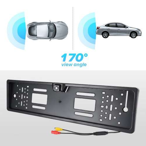Waterproof EU License Plate with 8 led Night vision Car Rearview Camera