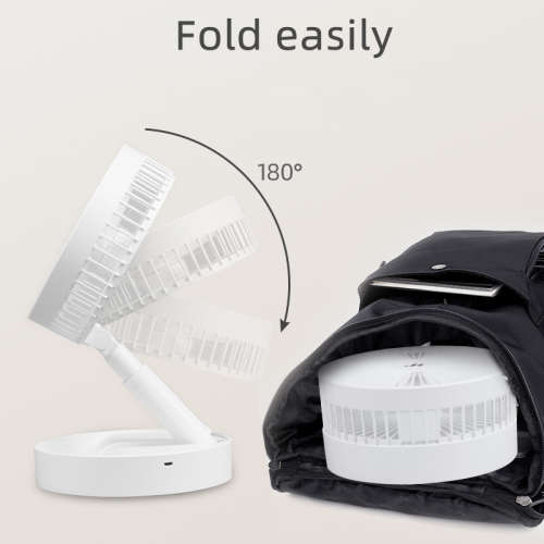 Portable Electric Fans Mini Desk Fans USB Rechargeable Fan 3-Speed 180 Fold with night light
