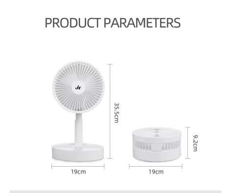 Portable Electric Fans Mini Desk Fans USB Rechargeable Fan 3-Speed 180 Fold with night light