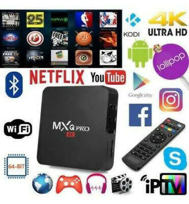SMART TV BOX 6K Android 101 (4GBRAM 32GBROM) 3D  MXQ Pro Ultra TV Box VIVID PICTURE QUALITY