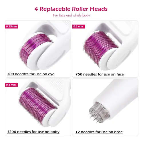 6 in 1 Derma Roller Skin Regeneration Needling Whitening Anti Aging Wrinkles Acne Scars Tighten
