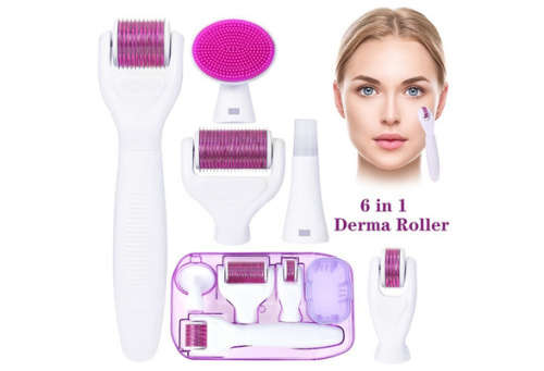 6 in 1 Derma Roller Skin Regeneration Needling Whitening Anti Aging Wrinkles Acne Scars Tighten