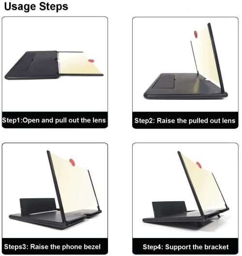 12``Screen 3D video amplifier enlarged screen Magnifier Projector portable home cinema